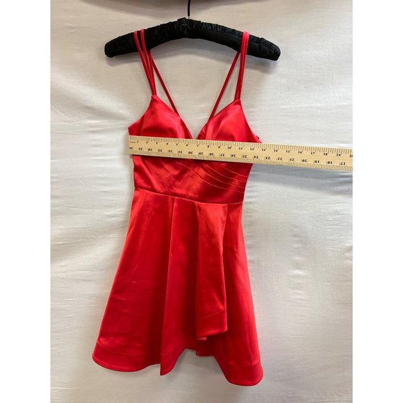 New Without Tags Sequin Hearts Red Short V-Neck Party Dress 0 - Picture 5 of 8